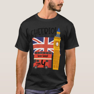 Ik ben 4 4e verjaardag British London Theme United T-shirt