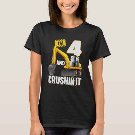 Ik ben 4 en ik citeer de bouwgraafmachine 4e bi t-shirt (Voorkant)
