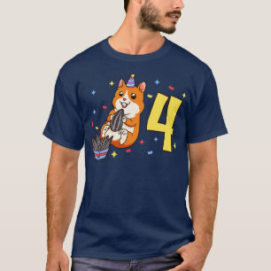 Ik ben 4 met hamster kinderen verjaardag 4 jaar ou t-shirt