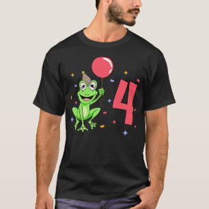 Ik ben 4 met kikker kinderen verjaardag 4 jaar oud t-shirt