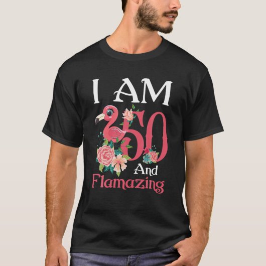 Ik ben 50 en Flamazing Flamingo 50e verjaardag Gif T-shirt (Voorkant)