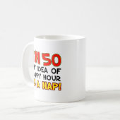 Ik ben 50 Happy Hour is een dutje 50ste Mok (Voorkant links)
