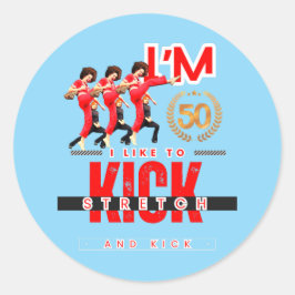 IK BEN 50 RONDE STICKER