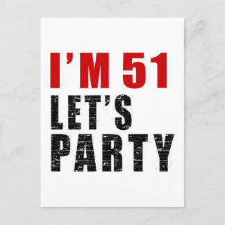 Ik ben 51 Let's Party Uitnodiging Briefkaart