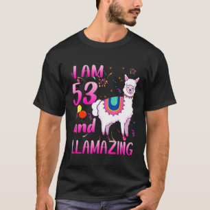 Ik ben 53 jaar oud en Llamazing Amazing Llama 53th T-shirt