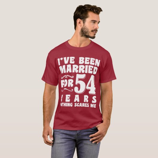 Ik ben 54 jaar getrouwd Man Vrouw Grappig T-shirt (Voorkant volledig)