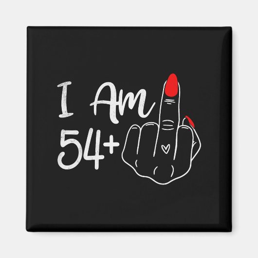Ik ben 54 Plus 1 Middenvinger Grappige 55e Verjaar Magneet (Voorkant)