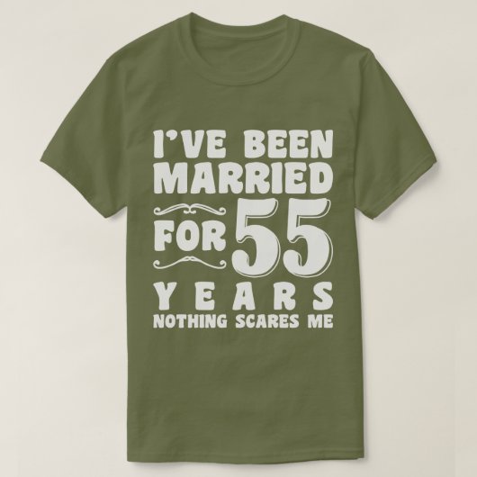 Ik ben 55 jaar getrouwd Man Vrouw Grappig T-shirt (Design voorkant)