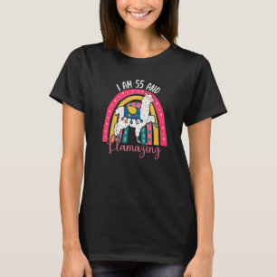 Ik ben 55 jaar oud en lamazing Alpaca Llama 55 jaa T-shirt