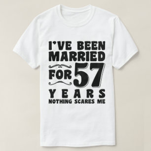Ik ben 57 jaar getrouwd Man Vrouw Grappig T-shirt
