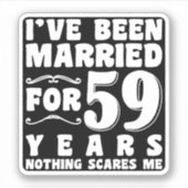 Ik Ben 59 Jaar Getrouwd Verjaardagscadeau Sticker (Voorkant)