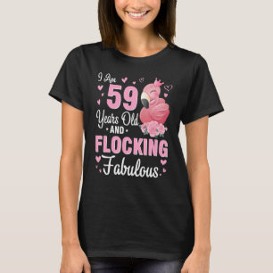 Ik ben 59 jaar oud en ik ben een flitsende gelukki t-shirt