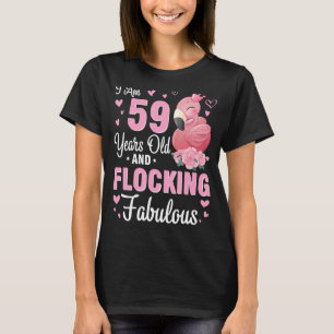 Ik ben 59 jaar oud en ik ben een flitsende gelukki t-shirt