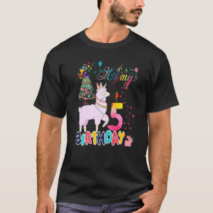 Ik Ben 5 Jaar Oud En Llamazing Lama 5de Verjaardag T-shirt
