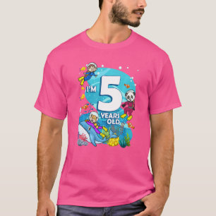 Ik ben 5 jaar oud Ocean Scuba Diver Land Animals B T-shirt