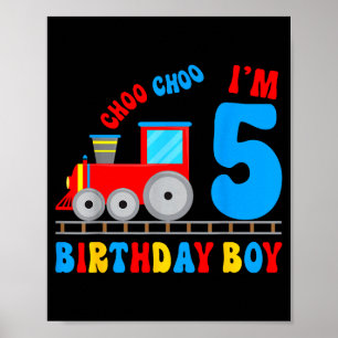 Ik ben 5 jaar oude kinderen trein liefhebber het i poster