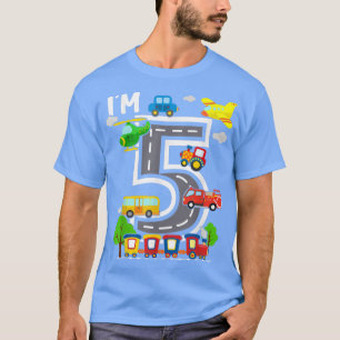 Ik ben 5-jarig jongetje 5th Bday Train Car Fire Tr T-shirt