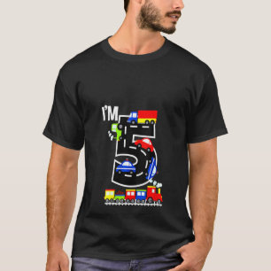 Ik ben 5-jarige jongen 5-de-dag-treinen-wagen t-shirt