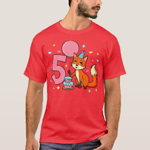 Ik ben 5 met vos meisje verjaardag 5 jaar oud t-shirt