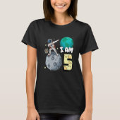 Ik ben 5 Space Astronaut Kind Moon Walker 5th Birt T-shirt (Voorkant)