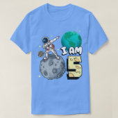 Ik ben 5 Space Astronaut Kind Moon Walker 5th Birt T-shirt (Design voorkant)