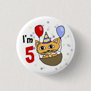 Ik ben 5 verjaardag ronde button 3,2 cm