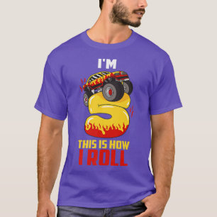 Ik ben 5. Zo kan ik Monster Truck 5th Birthda draa T-shirt