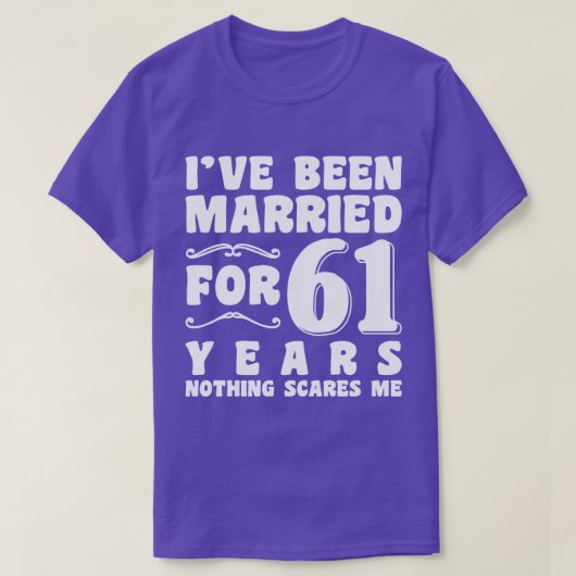 Ik ben 61 jaar getrouwd Grootouders Cool T-shirt (Design voorkant)