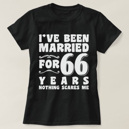 Ik ben 66 jaar getrouwd verlovingscadeau t-shirt (Design voorkant)
