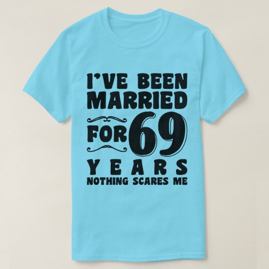 Ik ben 69 jaar getrouwd Grootouders Cool T-shirt (Design voorkant)