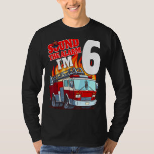 Ik ben 6 Brandweerman Verjaardag Brandweerwagen 6  T-shirt