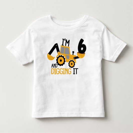 Ik ben 6 en ik citeer de bouw van de Birthday Boy Kinder Shirts (Voorkant)