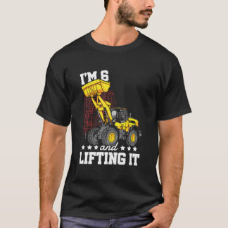 IK BEN 6 EN TIL HET OMHOOG Bouwtruck 6e T-shirt
