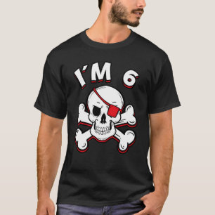 Ik ben 6 jaar oud vogelfeest op 6 dagen oud piraat t-shirt
