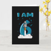 IK BEN 6 JAAR OUDE 6e verjaardag Jongen Ruimterdag Kaart (Gele Bloem)