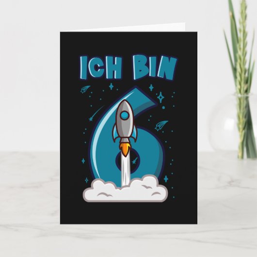 IK BEN 6 JAAR OUDE 6e verjaardag Jongen Ruimterdag Kaart (Voorkant)