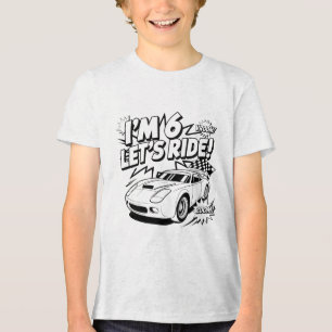 Ik ben 6 Laten we rijden 6e verjaardag auto grafis Tri-Blend Shirt