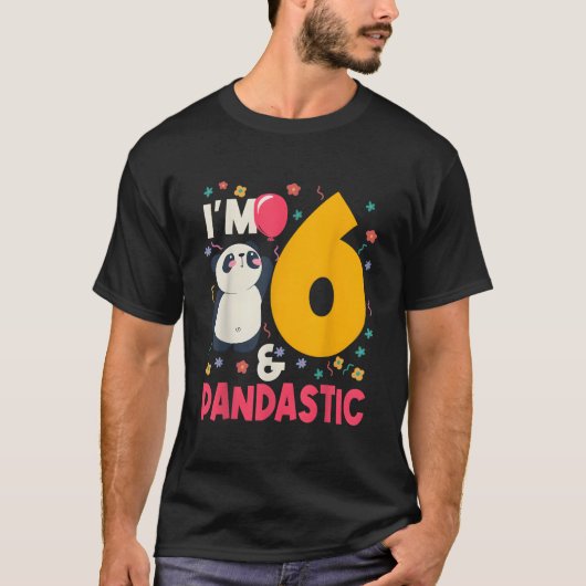 IK Ben 6 Pandastische Panda Py Viering 6e T-shirt (Voorkant)