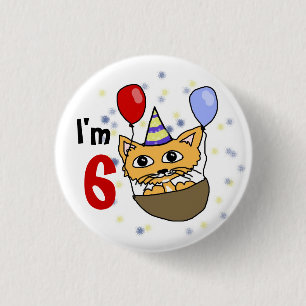 Ik ben 6 verjaardag ronde button 3,2 cm