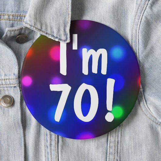 Ik ben 70! Birthday Button Pin (In situ)