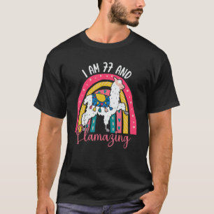 Ik ben 77 jaar oud en lamazing Alpaca Llama 77e T-shirt