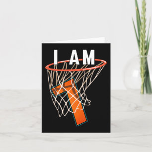 Ik ben 7 basketbal thema 7e verjaardag feestje Cel Kaart