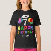 Ik ben 7 Happy Birthday to Me Celebrate with Fun J T-shirt (Voorkant)