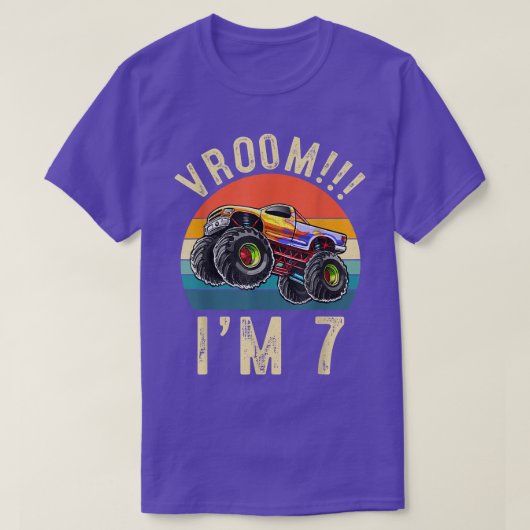 Ik ben 7 jaar oude Vroom 7th Birthday Party Truck  T-shirt (Design voorkant)