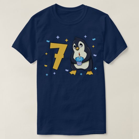 Ik ben 7 met pinguïn kinderen verjaardag 7 jaar ou t-shirt (Design voorkant)