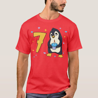 Ik ben 7 met pinguïn kinderen verjaardag 7 jaar ou t-shirt