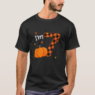 Ik ben 7 Pompoen 7e Verjaardag Shirt Jongen Meisje