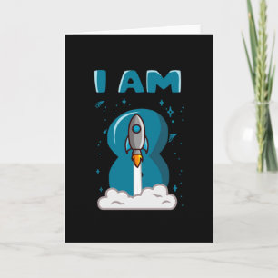 IK BEN 8 JAAR OUD 8e verjaardag Jongen Ruimterdag Kaart