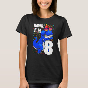 Ik ben 8-jarige jongen Dinosaur 8-jarige Kinderen T-shirt
