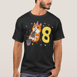 Ik ben 8 met hamster kinderen verjaardag 8 jaar ou t-shirt